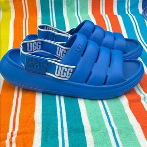 UGG Sport Yeah Men size 12 Vibrant Blue Slide Sandals